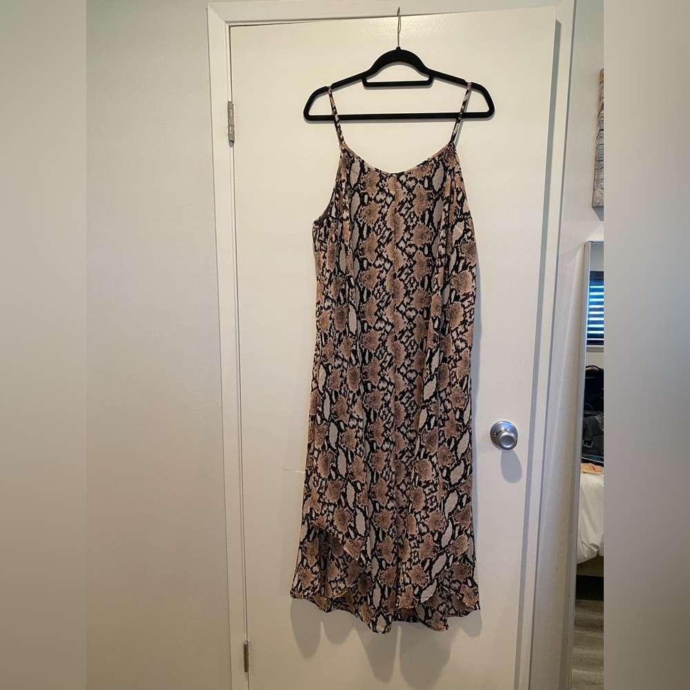 MOVING SALE 2X sleeveless pink leopard print maxi summer dress